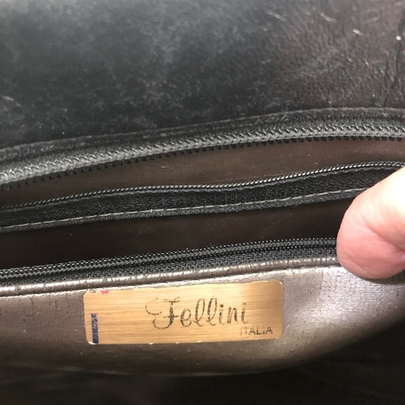 Fellini Italia Tote Quilted Cameo Black Leather Size Large - Picture 11 of 12